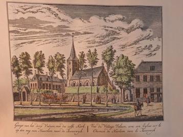 Prent Velzen - Dorpsgezicht met Kerk beschikbaar voor biedingen
