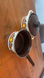 Emaille retro pannen, Huis en Inrichting, Keuken | Potten en Pannen, Ophalen of Verzenden, Gebruikt, Overige materialen, Pannenset