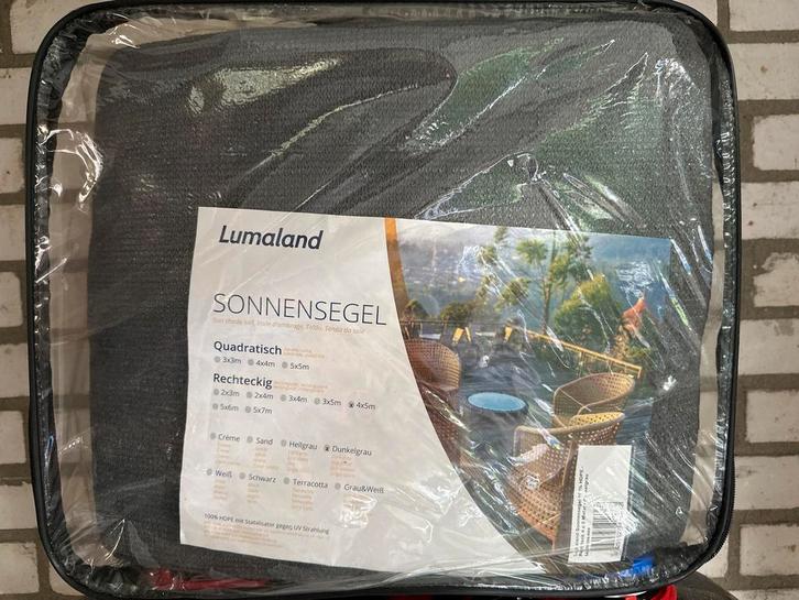 Schaduwdoek 4x5m - Donkergrijs NIEUW, Tuin en Terras, Schaduwdoeken, Nieuw, Ophalen of Verzenden