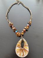 Vintage ketting glasswork en natural stone, Ophalen of Verzenden, Zo goed als nieuw, Overige materialen