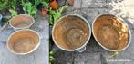 2 ZINKEN TEILEN - zijn gebruikt als bloembak (60x50 cm), Tuin en Terras, Bloembakken en Plantenbakken, Ophalen, Gebruikt, Tuin