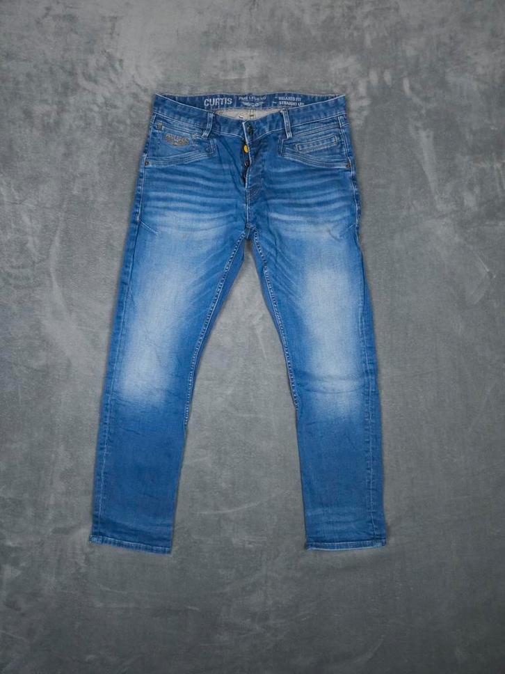 PME Legend Broek Curtis W34 L32 Relaxed Straight Leg Blauw, Kleding | Heren, Spijkerbroeken en Jeans, Zo goed als nieuw, W33 - W34 (confectie 48/50)