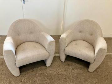 2x Vintage Leolux Carabas Design Fauteuil Bouclé beschikbaar voor biedingen