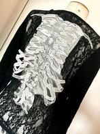 Too Fast Brand Gothic Vest skelet kant zwart wit maat L XL, Verzenden, Zwart, Maat 46/48 (XL) of groter, Zo goed als nieuw