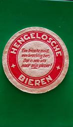 Oud viltje Hengelosche bieren brouwerij Hengelo " Een frissc, Verzamelen, Biermerken, Viltje(s), Overige merken, Zo goed als nieuw