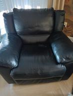 Leren Relaxfauteuil - Buffelleer kleur zwart teab, Huis en Inrichting, Fauteuils, Ophalen, Zo goed als nieuw, 75 tot 100 cm, Modern