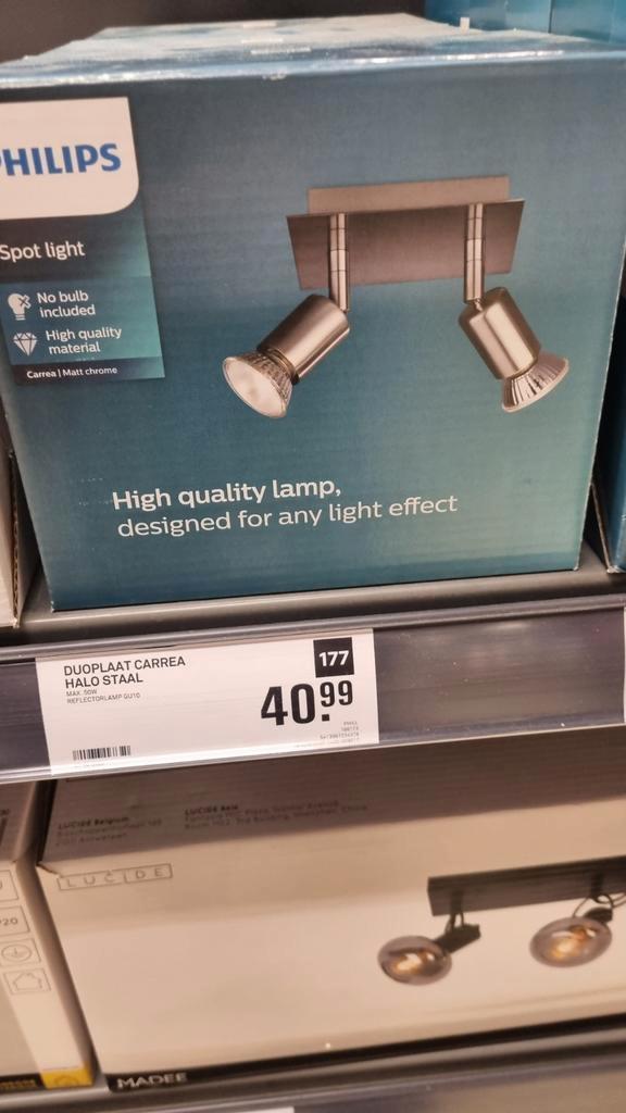 20x Philips Carrea Spot - Nieuw!, Huis en Inrichting, Lampen | Spots, Nieuw, Plafondspot of Wandspot, Metaal of Aluminium, Halogeen