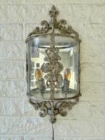 Wandlamp Brocante / Vintage ijzer Clayre & Van Eef, Huis en Inrichting, Ophalen, Gebruikt, Glas