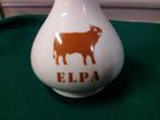 Vaas porselein, wit, met afbeelding van rode stier, Elpa, Be, Ophalen of Verzenden