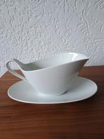 Sauskom met schotel - Elegant en tijdloos, Ophalen of Verzenden, Zo goed als nieuw, Kom(men), Effen