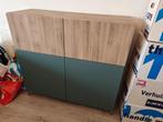 Besta Dressoir 120 grijs walnoot turkoois, Huis en Inrichting, Ophalen, 100 tot 150 cm, 25 tot 50 cm, Ikea modern