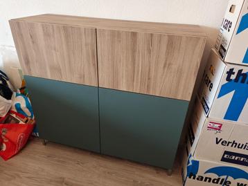 Besta Dressoir 120 grijs walnoot turkoois  beschikbaar voor biedingen