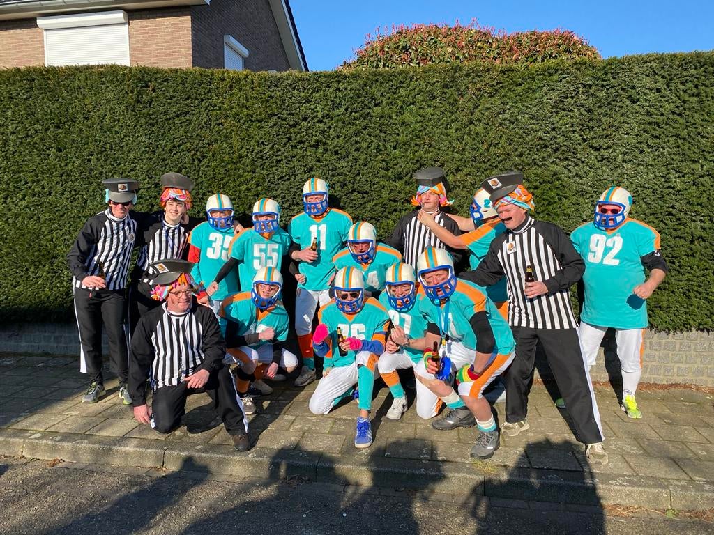 Football team , scheidsrechters en cheerleaders, Ophalen, Carnaval, Maat 42/44 (L), Zo goed als nieuw