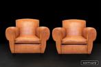 Art Deco fauteuils, Bart van Bekhoven inspiratie!, Huis en Inrichting, Fauteuils, Minder dan 75 cm, Nieuw, Leer, Ophalen of Verzenden