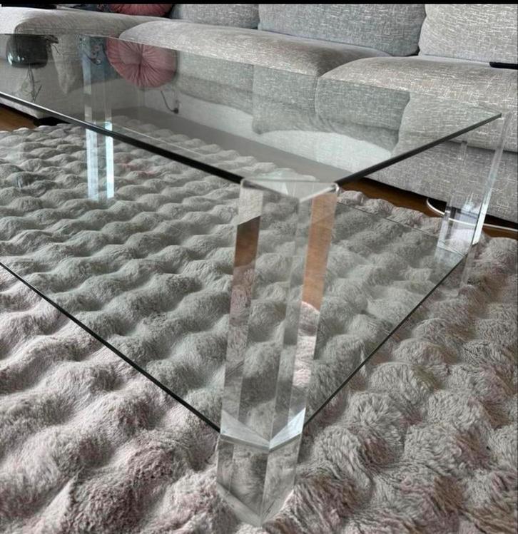 Moderne glazen salontafel 131x71x39 Moet zsm weg, Huis en Inrichting, Tafels | Salontafels, Gebruikt, Minder dan 50 cm, 50 tot 100 cm