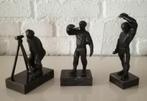 2 mooie bronzen beeldjes van een steigerbouwer en glaszetter, Ophalen of Verzenden