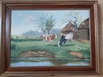 Zomerlandschap met koeien, Antiek en Kunst, Kunst | Schilderijen | Klassiek, Ophalen of Verzenden