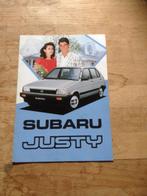 Autofolder/Brochure      Subaru   Justy      1984      NL, Boeken, Auto's | Folders en Tijdschriften, Nieuw, Overige merken, Ophalen of Verzenden