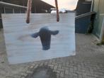 Mooi tuin/terras bordje koe(VERKOCHT niet meer beschikbaar), Ophalen of Verzenden, Zo goed als nieuw, Minder dan 3 meter