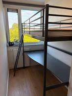Tromso hoogslaper ikea 90x200 grijs met bureau, Huis en Inrichting, Slaapkamer | Stapelbedden en Hoogslapers, Ophalen, Gebruikt