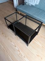 Glazen salontafel set, Huis en Inrichting, Tafels | Salontafels, Ophalen, 50 tot 100 cm, Minder dan 50 cm, Rechthoekig