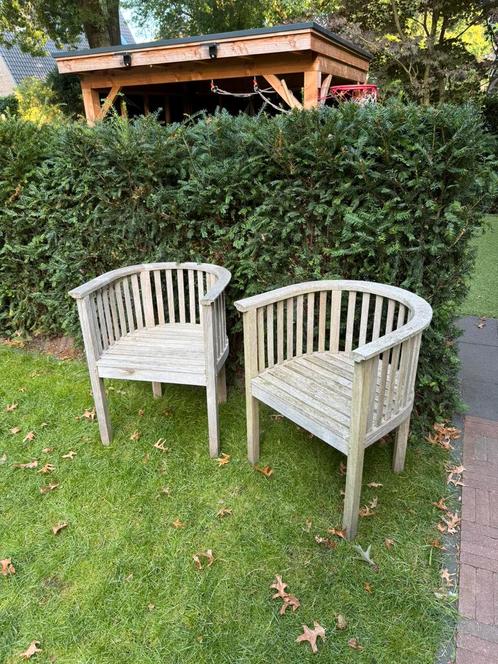 Teak houten tuinstoelen tuinset, Tuin en Terras, Tuinstoelen, Zo goed als nieuw, Teakhout, Ophalen of Verzenden