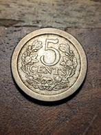 Zeldzame 5 Cent 1907, Zilver, Ophalen of Verzenden, Koningin Wilhelmina, Losse munt