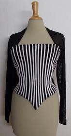 Aparte feestelijke zwart/witte top van Joseph Ribkoff! 40, Maat 38/40 (M), Verzenden, Zwart, Zo goed als nieuw