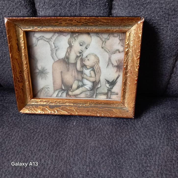 Klein Vintage Lijstje 9.5x7.5cm, Antiek en Kunst, Kunst | Tekeningen en Foto's, Ophalen of Verzenden