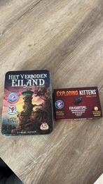 Verboden eiland & exploding kittens, Hobby en Vrije tijd, Gezelschapsspellen | Bordspellen, Een of twee spelers, Ophalen of Verzenden