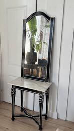 Artdeco Marmeren tafel met spiegel – zwart/zilver, Huis en Inrichting, Tafels | Kaptafels, Ophalen, Gebruikt, Anthiek, 50 tot 100 cm