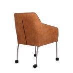 design leren eetkamerstoelen m/z wieltjes, Design, Nieuw, Ophalen of Verzenden, Metaal