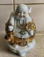 Geluks buddha wit met goud, Antiek en Kunst, Ophalen of Verzenden