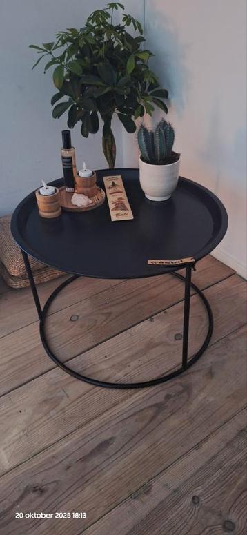 Zwarte Woood Bijzettafel - Ø50cm beschikbaar voor biedingen