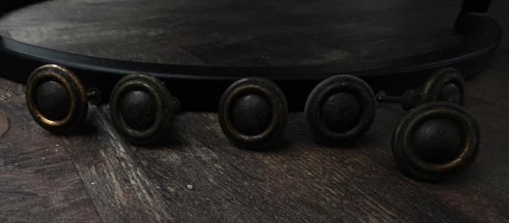 Antieke Koperen Ladenknoppen – Set van 6, Antiek en Kunst, Antiek | Meubels | Kasten, Ophalen of Verzenden