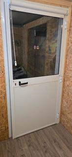 Aluminium deur met dubbel glas en kunstof delen., Ophalen, 80 tot 100 cm, Overige typen, Zo goed als nieuw