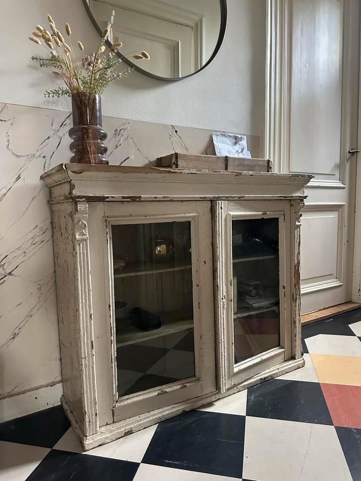 Antiek Frans Opzetkastje - 100 jaar oud!, Huis en Inrichting, Kasten | Buffetkasten, Gebruikt, Minder dan 100 cm, 50 tot 100 cm