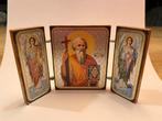 Oekraïens houten triptiek icoon Heilige Andreas, Antiek en Kunst, Ophalen of Verzenden