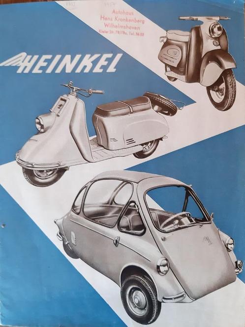 Heinkel Folder Kabine 103A0 + Proto 125cc, Boeken, Auto's | Folders en Tijdschriften, Gelezen, Overige merken, Ophalen of Verzenden