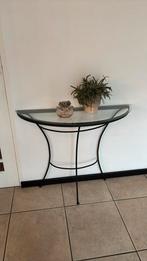 Sitetable zwart met glas, Huis en Inrichting, Tafels | Sidetables, Ophalen, Zo goed als nieuw