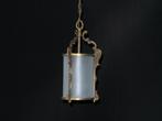 OUDE LANTAARN MET MAT ROND GLAS HOOGTE 93 CM ZONDER KETTING, Ophalen, Gebruikt, 75 cm of meer