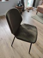 Groene eetkamerstoel met stalen poten 2 stuks, Ophalen, Zo goed als nieuw, Overige kleuren, Twee