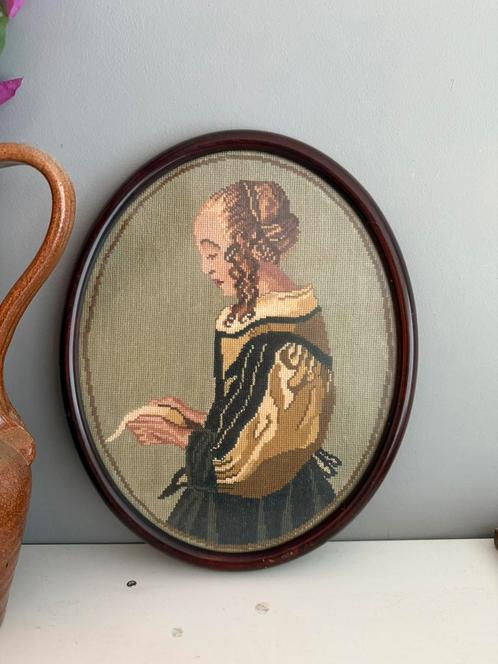 Handgemaakt borduurwerk vintage jaren 1970s, Huis en Inrichting, Woonaccessoires | Wanddecoraties, Zo goed als nieuw, Verzenden