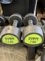 2 x 7 kg rubberen dumbells dumbell set gewichten, Sport en Fitness, Gebruikt, Ophalen of Verzenden, Dumbbell