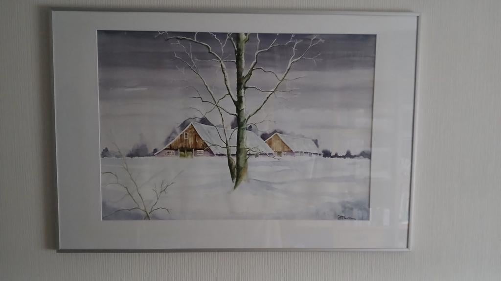 Schilderij, winters landschap, Ophalen