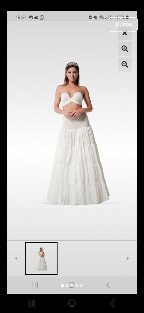 Poirier hoepelrok, Kleding | Dames, Trouwkleding en Trouwaccessoires, Zo goed als nieuw, Accessoires, Wit, Ophalen of Verzenden