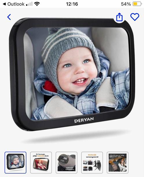 Deryan luxe XL autospiegel, Kinderen en Baby's, Autostoeltjes, Gebruikt, Ophalen of Verzenden