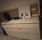 Ikea malm ladekast met glasplaat, Zo goed als nieuw, 3 of 4 laden, Minder dan 100 cm, 25 tot 50 cm