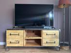 Massief mango houten TV meubel – 150 cm breed, Huis en Inrichting, Kasten | Televisiemeubels, Ophalen, 100 tot 150 cm, Zo goed als nieuw