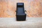 NIEUWbeklede zwarte leren Jori Mensana design relaxfauteuil, Jori, 100 tot 125 cm, Design, Ophalen of Verzenden